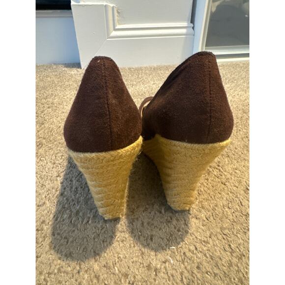 Colin Stuart Peep Toe Espadrille Wedge Shoes, Size 8.5 - Picture 3 of 6